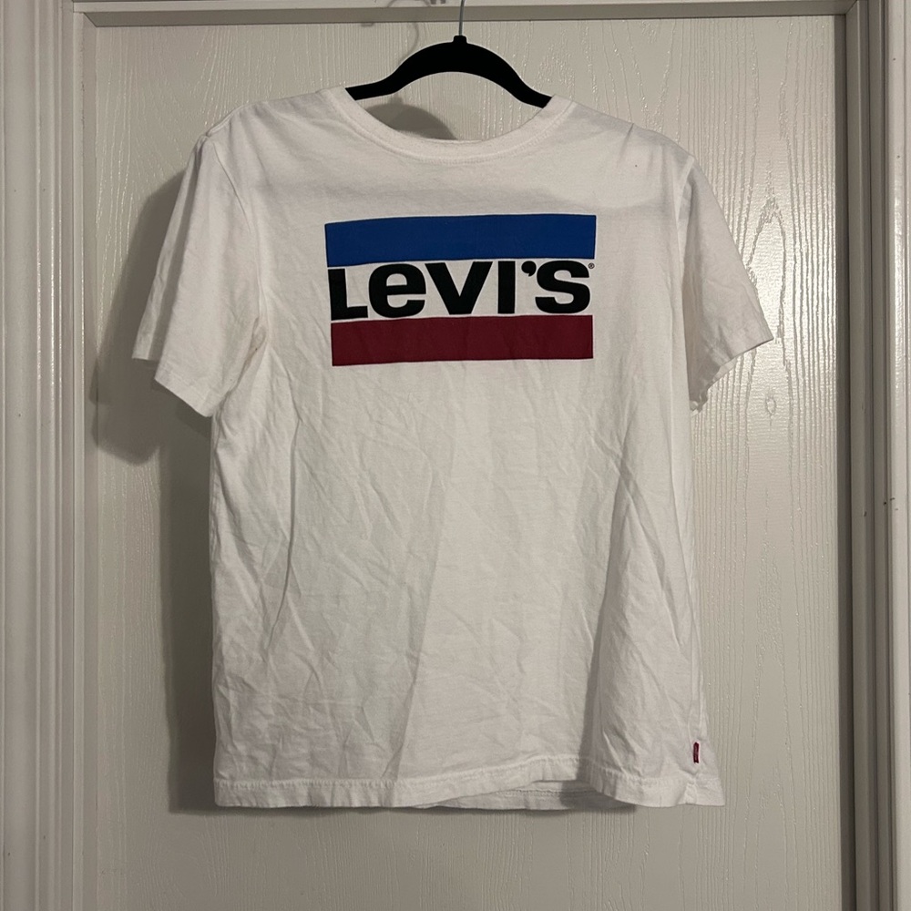 Levi's | White Tee with Blue and Red Logo | Size XL